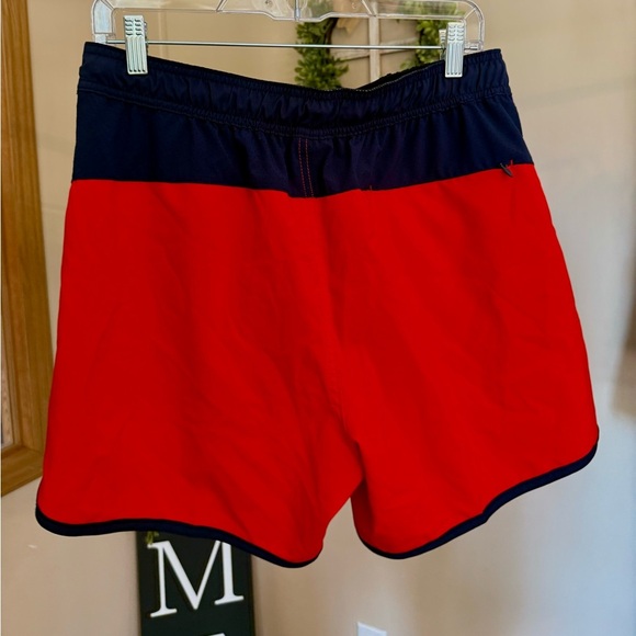 Speedo Swim Trunks UPF 50+ Stretch Men's M Elastic Waist Lining Red Blue - Picture 2 of 7